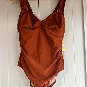 Kona Sol Rust One-Piece Swimsuit